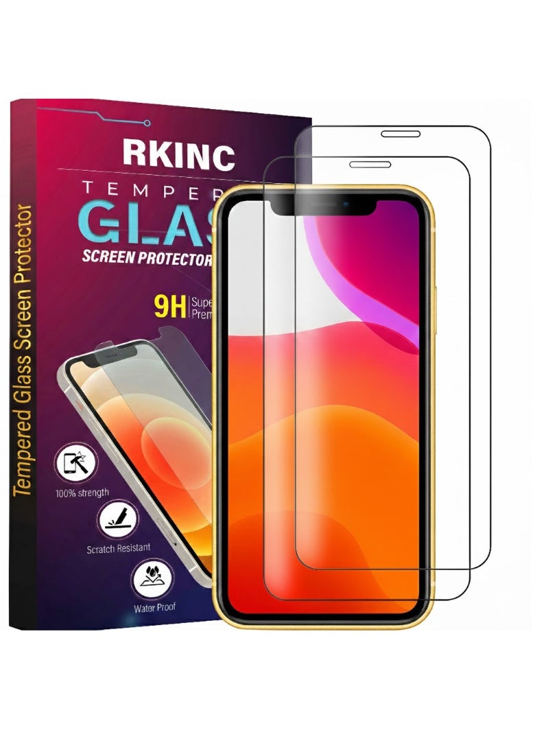RKINC Screen Protector [2-Pack] for iPhone 11 Pro Max, XS Max, Tempered Glass Film Screen Protector, 0.33mm [Anti-Scratch][Anti-Shatter][Bubble-Free] - Image 1